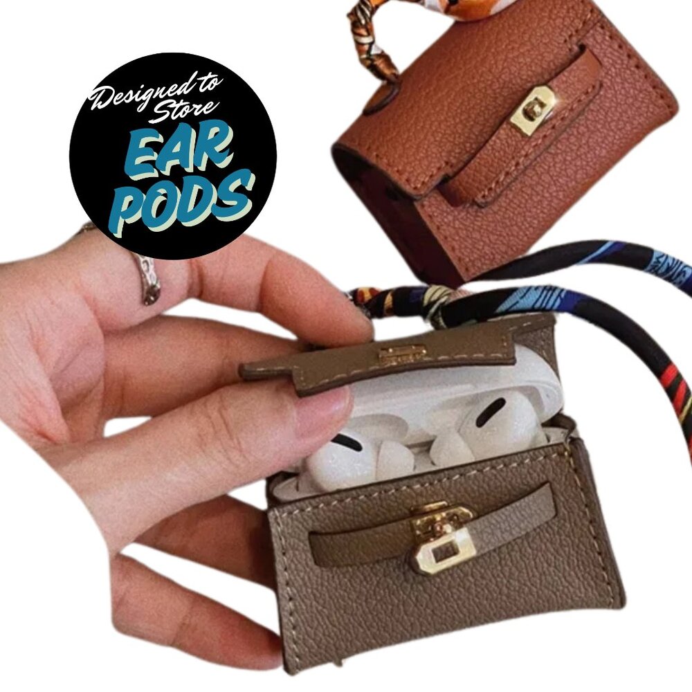 Mini Handbag Designer Inspo Kelly Bag Purse Charm to Store Ipods Ear Pods - Picture 8 of 15